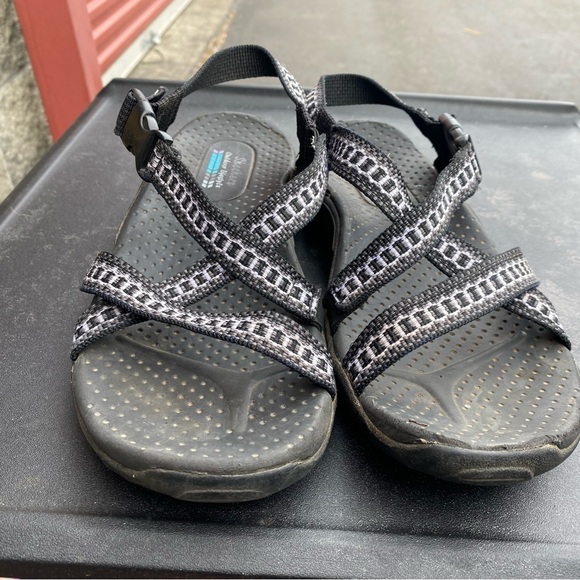Skechers Outdoor Lifestyle Women’s Black White Strappy Sport Sandals Size 9 - Picture 9 of 11